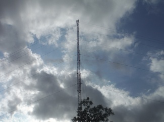 This tall cell phone tower is being built by a Vietnamese company in rural Tanga, Tanzania.